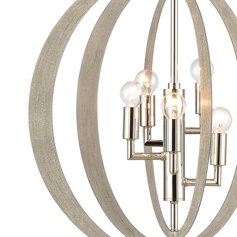 Elk Retro Rings CHANDELIER in Sandy Beechwood Finish Model: 82066/5