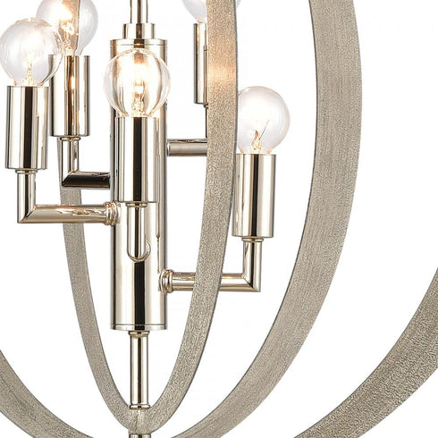 Elk Retro Rings CHANDELIER in Sandy Beechwood Finish Model: 82066/5