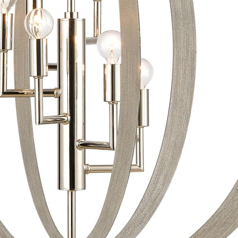 Elk Retro Rings CHANDELIER in Sandy Beechwood Finish Model: 82067/6
