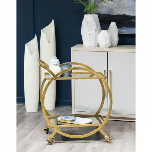 Elk Ring ACCENT TABLE in Gold Finish Model: 351-10212