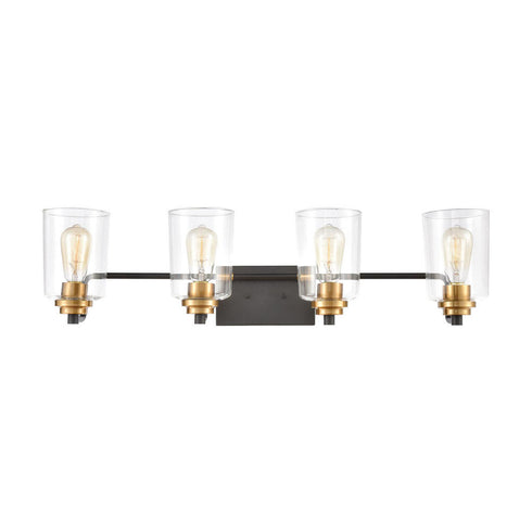Elk Robins VANITY LIGHT in Matte Black Brushed Brass Brushed Brass Finish Model: 46613/4
