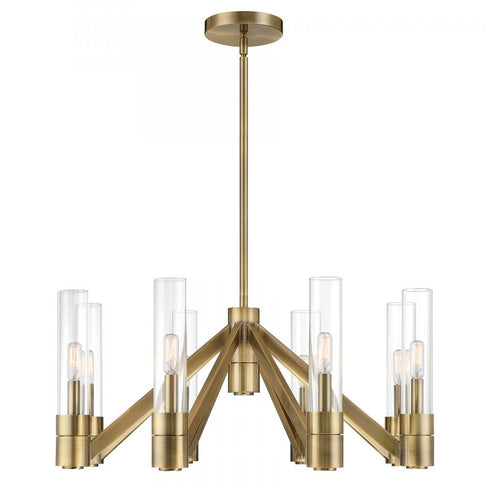 Elk Rohe 28 Inch Wide 8 Light Chandelier Aged Brass in Oxidized Brass Finish Model: 6518-AN-CL