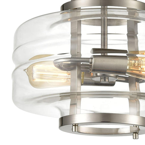 Elk Rover 2 Light SEMI FLUSH MOUNT in Satin Nickel Finish Model: 85282/2