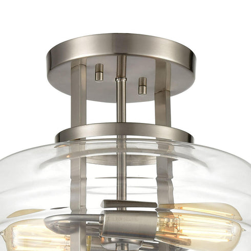 Elk Rover 2 Light SEMI FLUSH MOUNT in Satin Nickel Finish Model: 85282/2