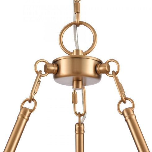 Elk Rydell 24.5 Inch Wide 5 Light Chandelier in Brushed Gold and Rattan Model: EC89756/5