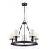 Elk Rydell 24.5 Inch Wide 5 Light Chandelier in Matte Black and Parchment Model: EC89766/5