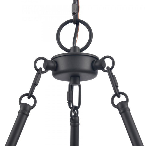 Elk Rydell 24.5 Inch Wide 5 Light Chandelier in Matte Black and Parchment Model: EC89766/5