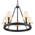 Elk Rydell 24.5 Inch Wide 5 Light Chandelier in Matte Black and Parchment Model: EC89766/5
