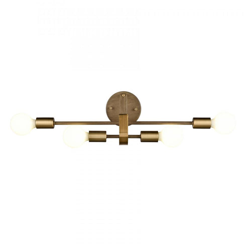 Elk Sabine 24 Inch Wide 4 Light Vanity Light Pecan with Brushed Gold Model: 69323/4
