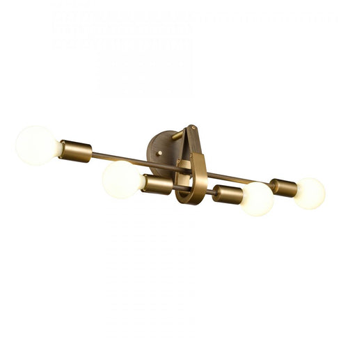 Elk Sabine 24 Inch Wide 4 Light Vanity Light Pecan with Brushed Gold Model: 69323/4