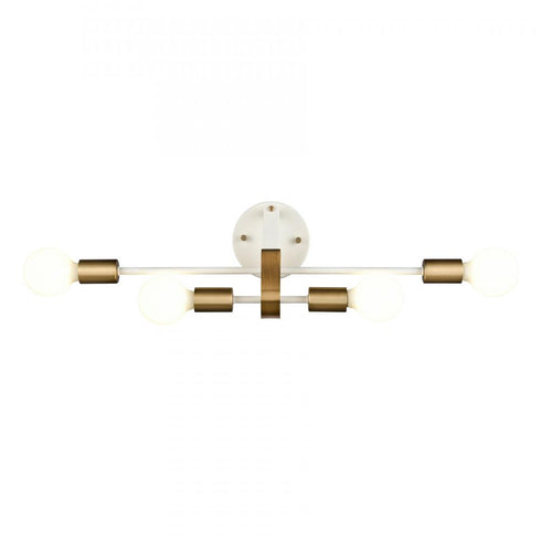Elk Sabine 24 Inch Wide 4 Light Vanity Light Textured White with Brushed Gold Model: 69313/4