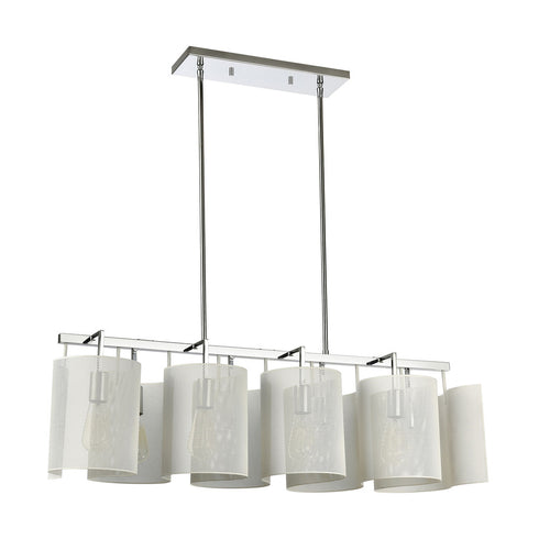 Elk Santa Barbara ISLAND LIGHT in Matte White Polished Chrome Polished Chrome Finish Model: 60155/8