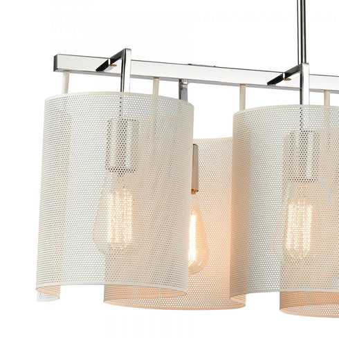 Elk Santa Barbara ISLAND LIGHT in Matte White Polished Chrome Polished Chrome Finish Model: 60155/8