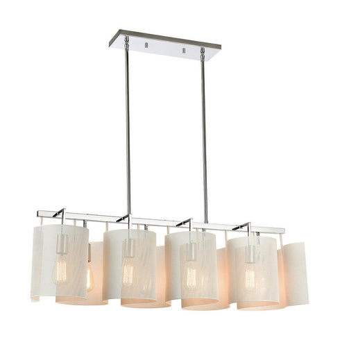 Elk Santa Barbara ISLAND LIGHT in Matte White Polished Chrome Polished Chrome Finish Model: 60155/8