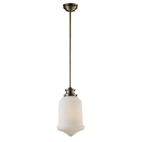 Elk Schoolhouse 1 Light PENDANT in Antique Brass Finish Model: 69018-1