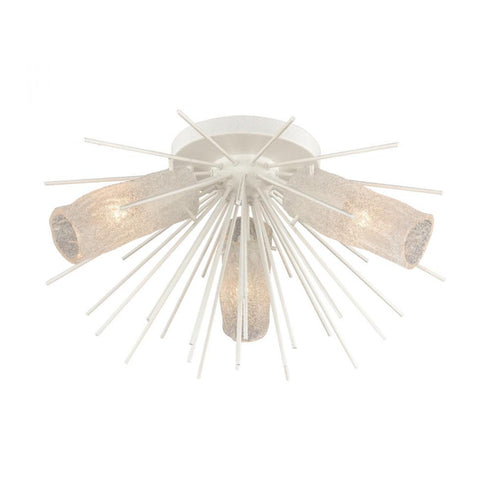 Elk Sea Urchin 20 Inch Wide 3 Light Semi Flush Mount in White Coral Model: 82084/3