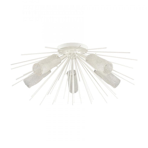 Elk Sea Urchin 32 Inch Wide 5 Light Semi Flush Mount in White Coral Model: 82085/5