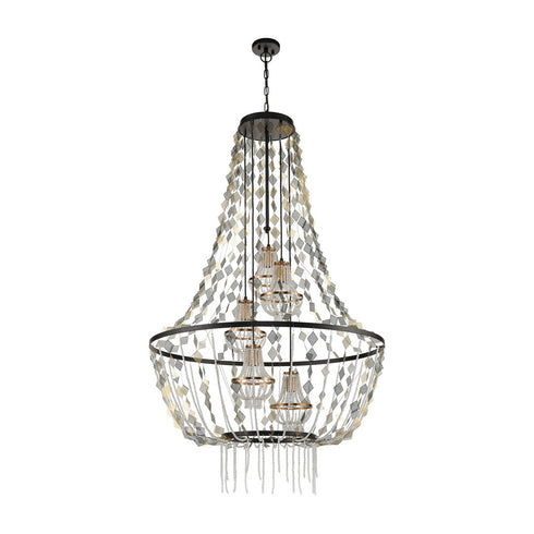 Elk Selene 5 Light CHANDELIER in Matte Black Satin Brass Clear Satin Brass Clear Finish Model: D4717