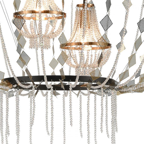 Elk Selene 5 Light CHANDELIER in Matte Black Satin Brass Clear Satin Brass Clear Finish Model: D4717