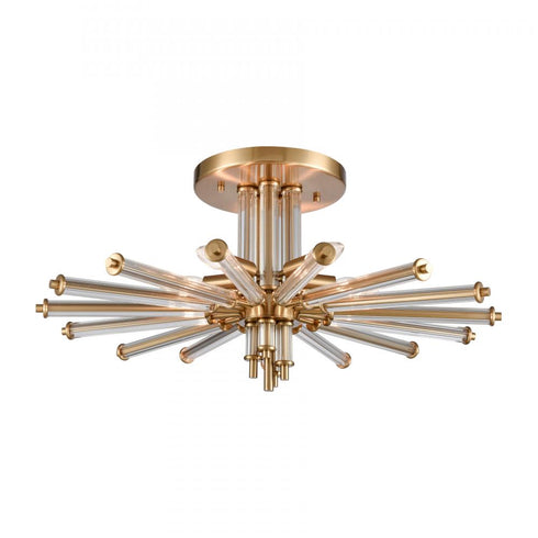 Elk Serena 26 Inch Wide 5 Light Semi Flush Mount Satin Brass Model: 82294/5