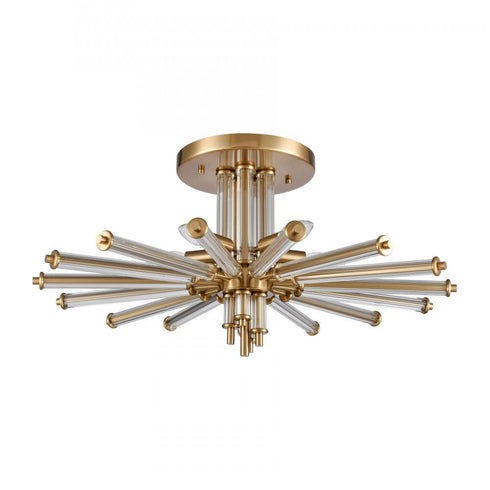Elk Serena 26 Inch Wide 5 Light Semi Flush Mount Satin Brass Model: 82294/5
