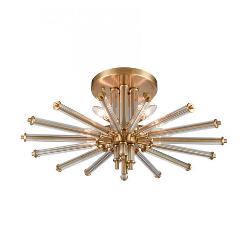 Elk Serena 26 Inch Wide 5 Light Semi Flush Mount Satin Brass Model: 82294/5