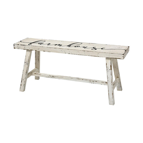 Elk Seta Spell BENCH OTTOMAN in Aged White Finish Model: 351-10726