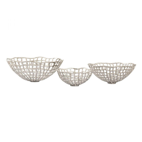 Elk Shore Weave Basket Set of 3 in Nickel Model: H0807-9794/S3