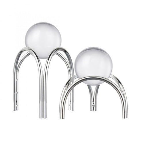 Elk Sibyl Orb Stand Set of 2 in Silver (2 pack) (2 pack) Model: S0057-11221/S2