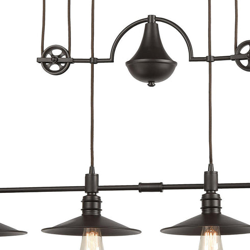 Elk Spindle Wheel ISLAND LIGHT in Oil Rubbed Bronze Finish Model: 69089/4
