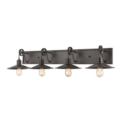 Elk Spindle Wheel VANITY LIGHT in Oil Rubbed Bronze Finish Model: 69087/4