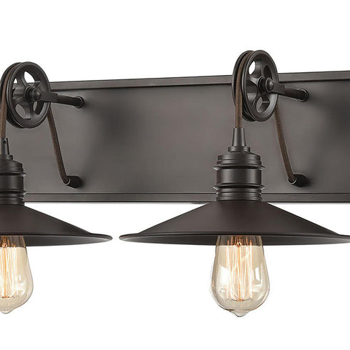 Elk Spindle Wheel VANITY LIGHT in Oil Rubbed Bronze Finish Model: 69087/4