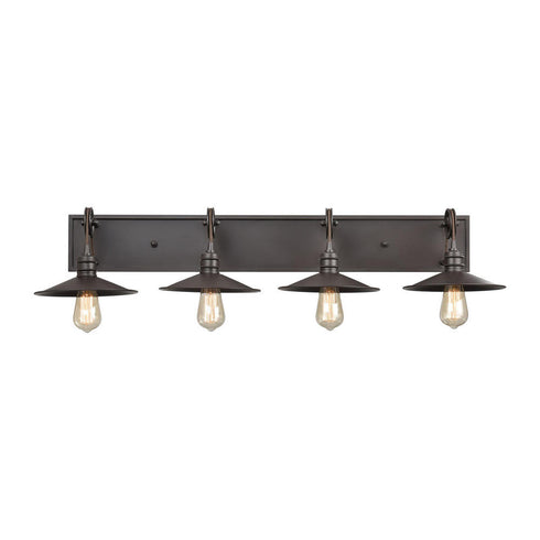 Elk Spindle Wheel VANITY LIGHT in Oil Rubbed Bronze Finish Model: 69087/4