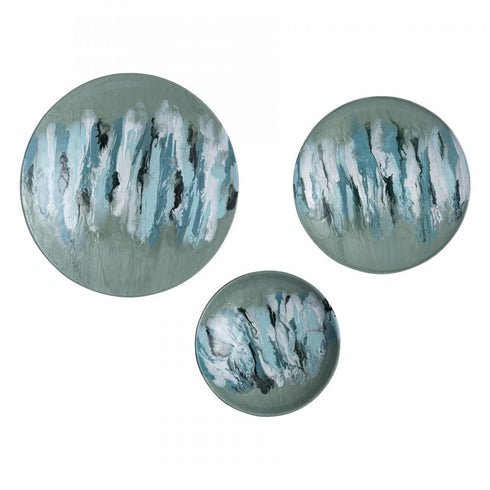 Elk Spindrift Dimensional Wall Art Set of 3 in Seafoam Green Enamel Model: S0806-11356/S3