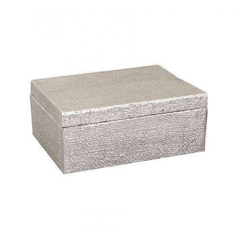 Elk Square Linen Texture Box Small Nickel in Antique Nickel Finish Model: H0807-10666