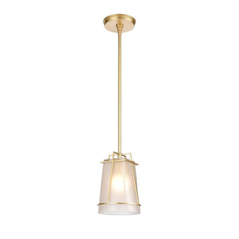 Elk Square To Round 6 Inch Wide 1 Light Mini Pendant in Champagne Gold Model: 82125/1
