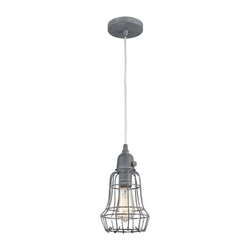 Elk Squashcourt 1 Light MINI PENDANT in Concrete Finish Model: D4034