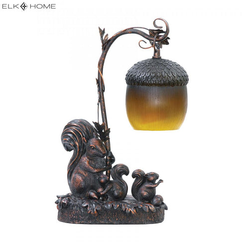 Elk Squirrel Acorn Light TABLE LAMP in Bronze Finish Model: 91-768