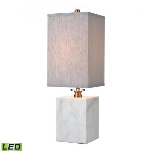 Elk_discontinued Stand 24 Inch High 1 Light Table Lamp Clear Includes LED Bulb in White Finish Model: D4491-LED