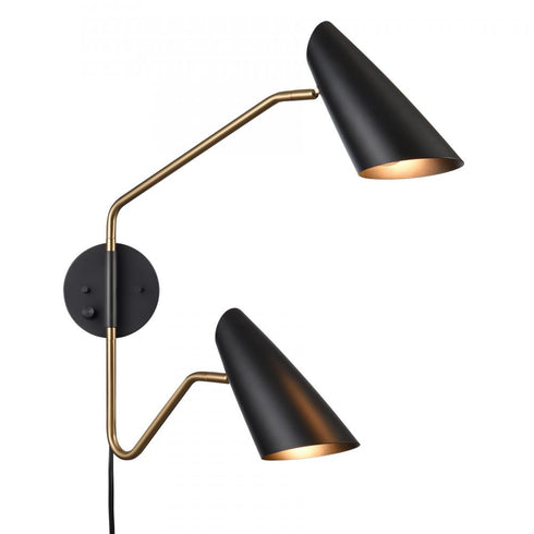 Elk Stanley 22.75 Inch High 2 Light Swingarm Sconce Matte Black Model: 52361/2