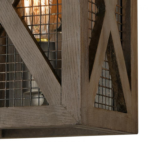 Elk Stockyard 1 Light SCONCE in Weathered Zinc Aged Wood Aged Wood Finish Model: D4444