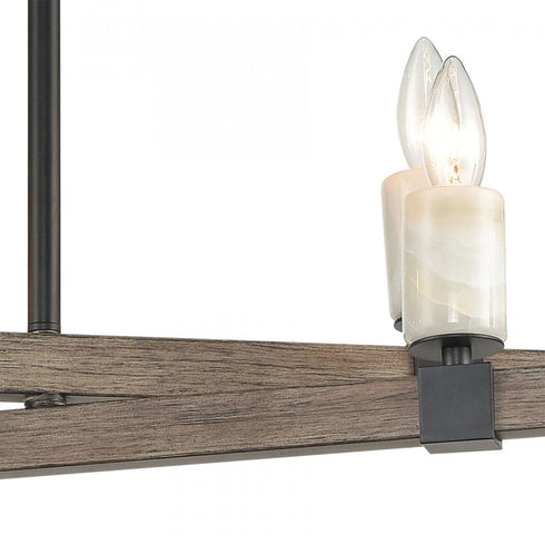 Elk StoneManor ISLAND LIGHT in Black Finish Model: 15463/8