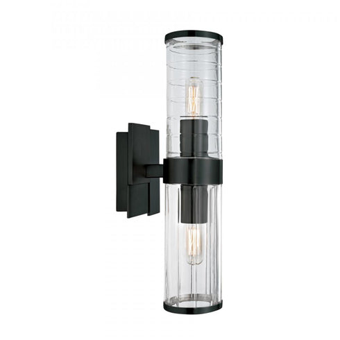 Elk Stripe 15.25 Inch High 2 Light Sconce in Matte Black Model: 8149-MB-CL