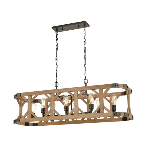 Elk Structure ISLAND LIGHT in Medium Oak Finish Model: 33324/8