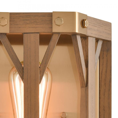 Elk Structure SCONCE in Medium Oak Finish Model: 33330/1