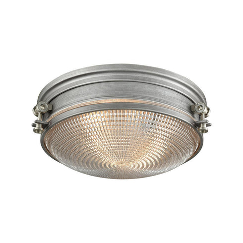 Elk Sylvester FLUSH MOUNT in Weathered Zinc Finish Model: 16123/2