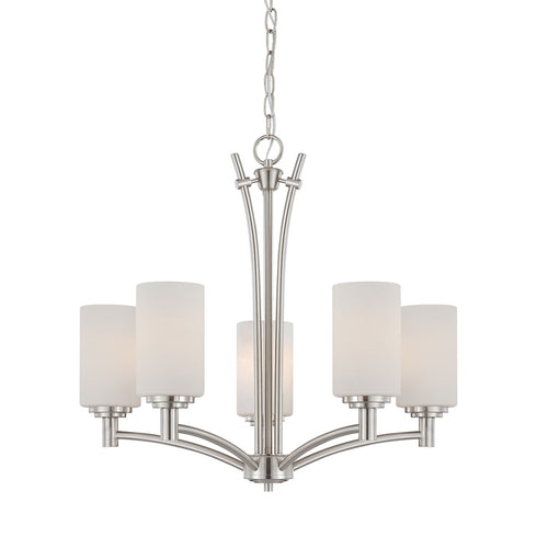 Elk Thomas Pittman 24 Inch Wide 5 Light Chandelier in Brushed Nickel Model: 190041217
