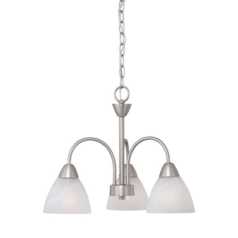 Elk Thomas Tia 17.75 Inch Wide 3 Light Chandelier in Matte Nickel Model: 190005117