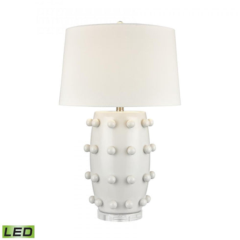 Elk Torny 28 Inch High 1 Light Table Lamp White Includes LED Bulb in White Glazed Finish Model: H0019-9501-LED