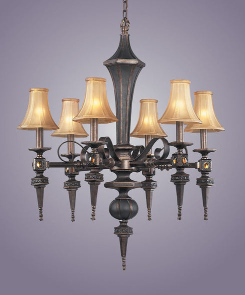 Elk Tower of London 6 Light CHANDELIER in Royal Mahogany Finish Model: 2220/6
